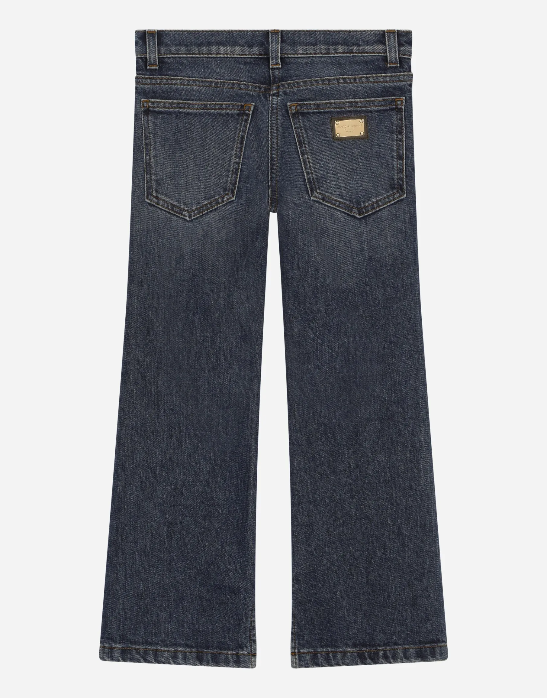 5-pocket denim pants with embroidery