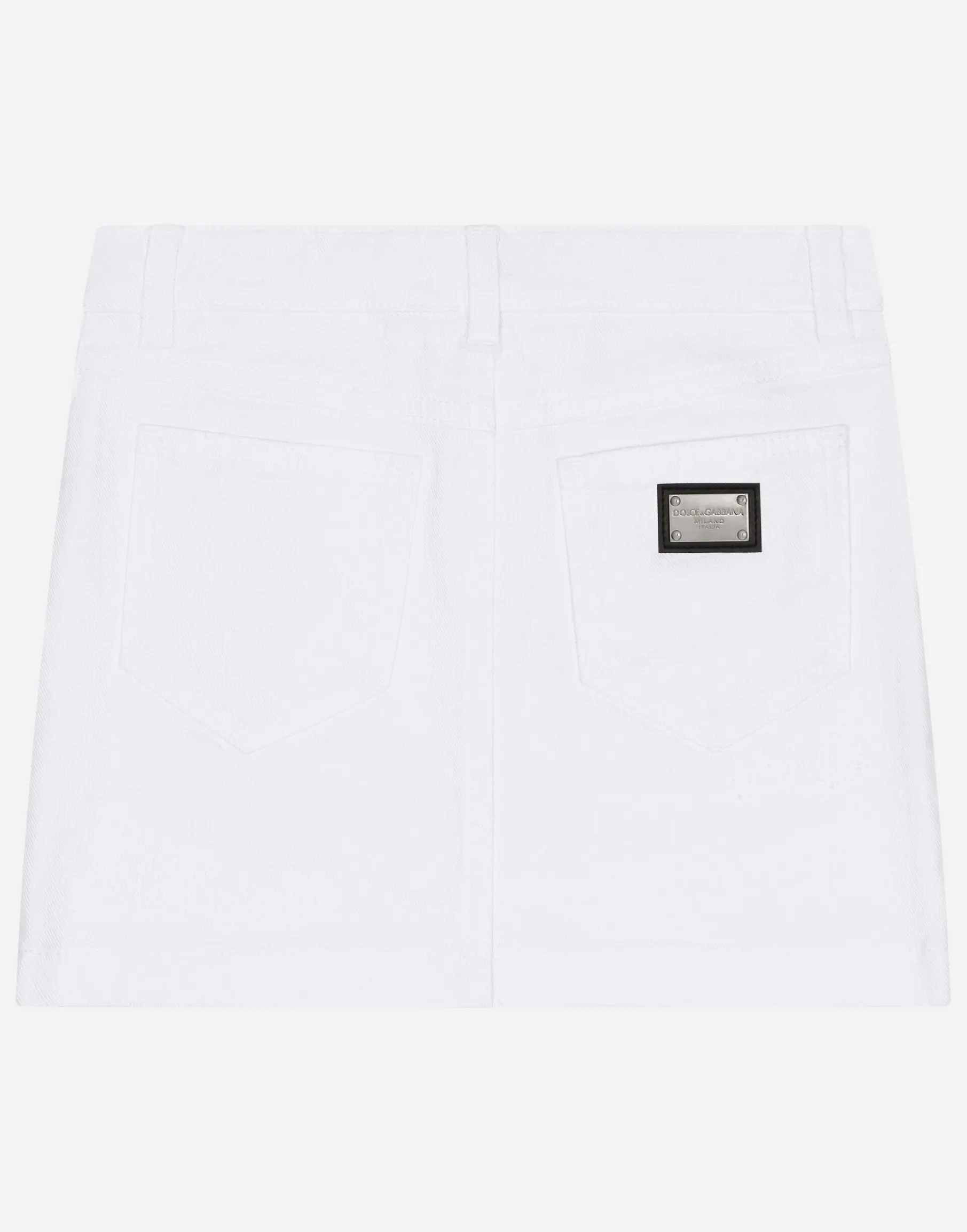 5-pocket short skirt in ripped denim