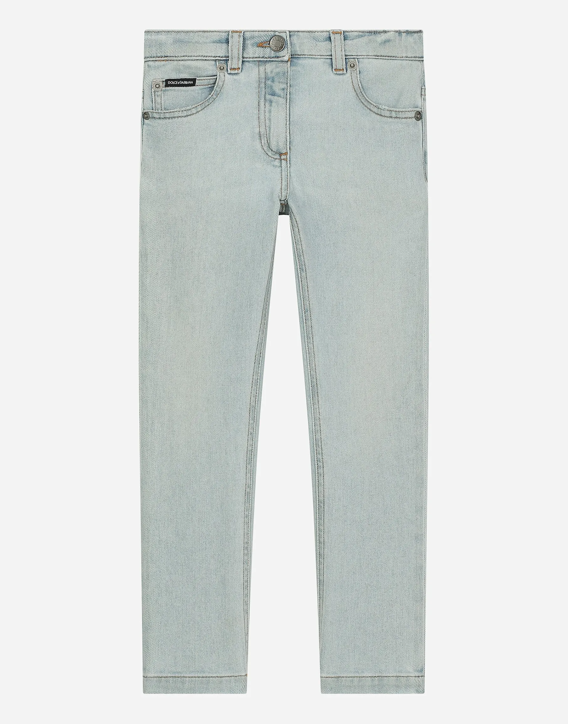5-pocket treated denim jeans