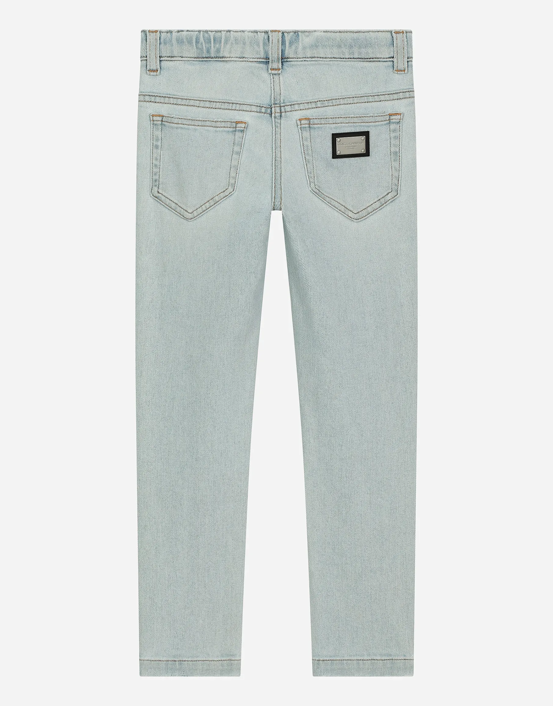 5-pocket treated denim jeans