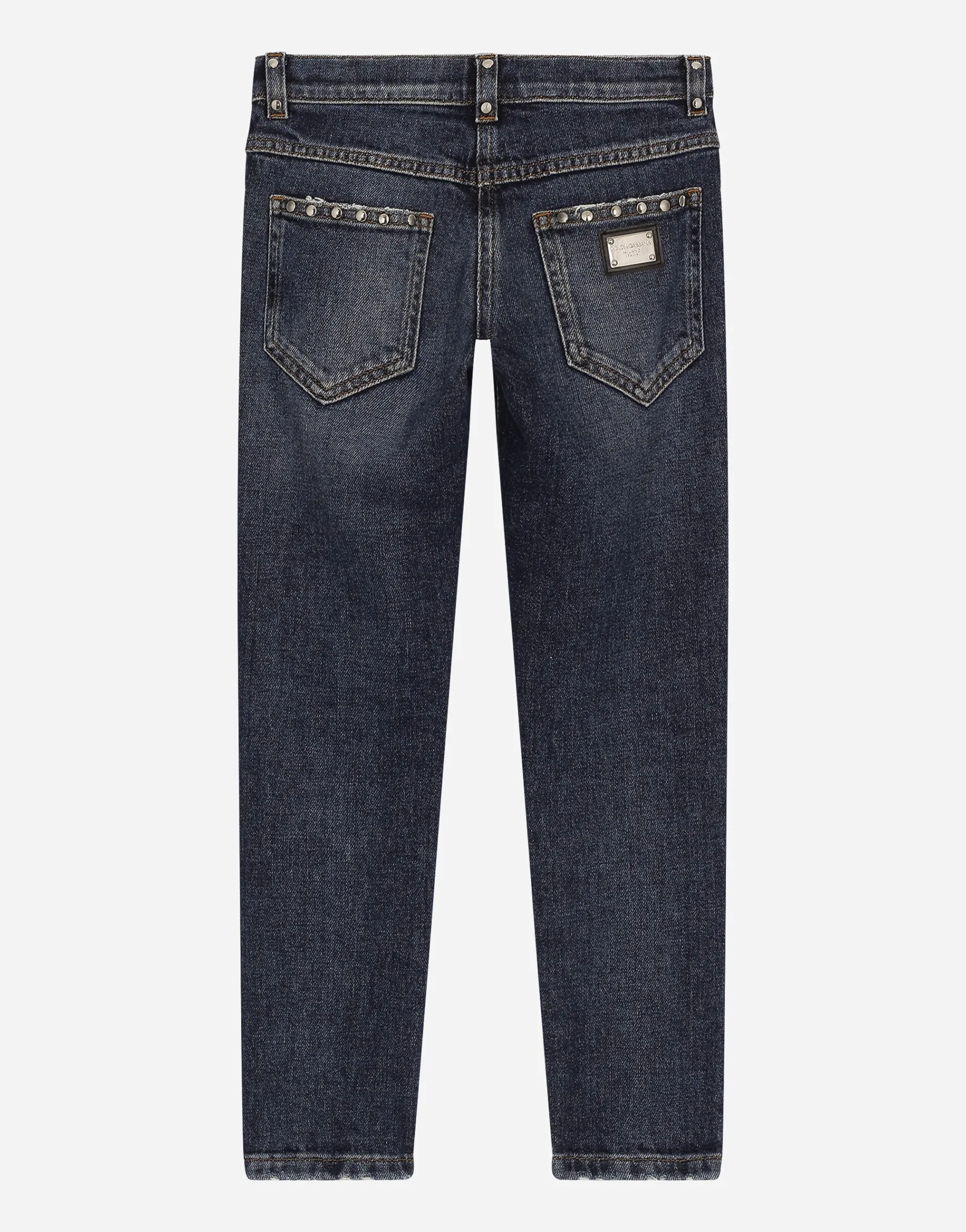 5-pocket treated denim jeans
