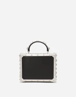 Polished calfskin Dolce Box bag with studs