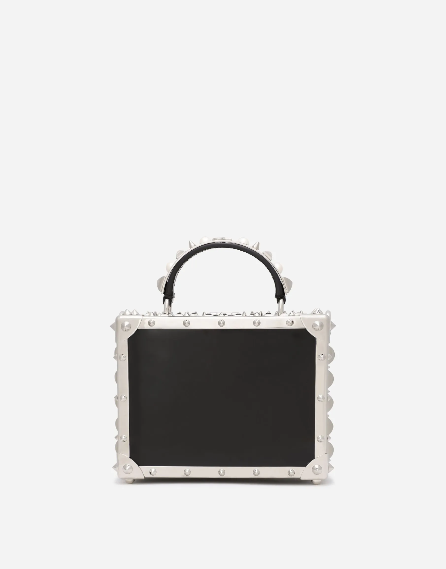Polished calfskin Dolce Box bag with studs