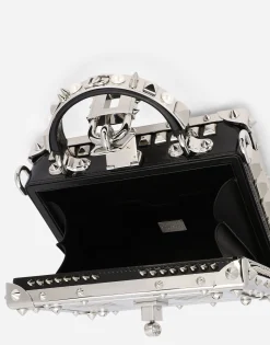 Polished calfskin Dolce Box bag with studs