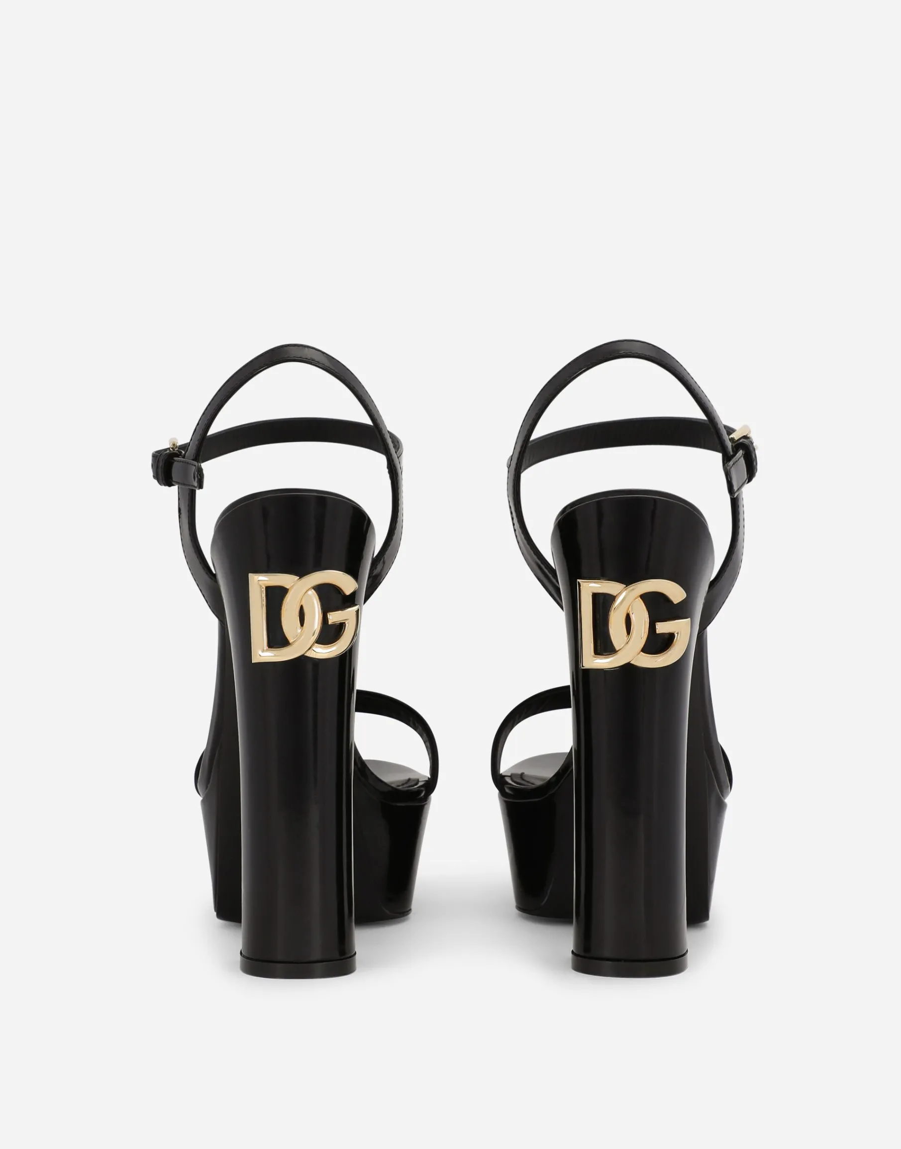 Polished calfskin platform sandals