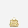 Polished calfskin Sicily bag with yellow majolica print