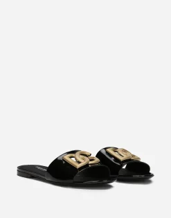 Polished calfskin sliders