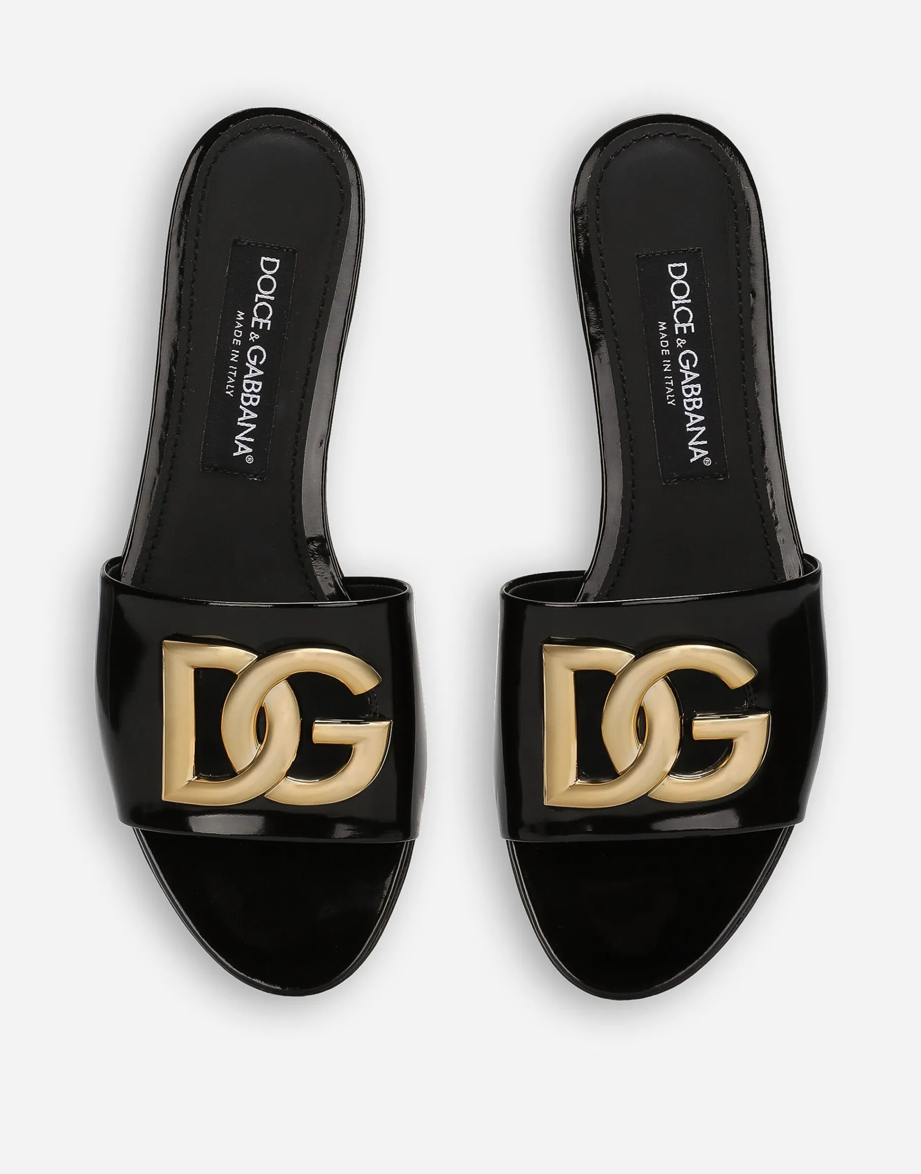 Polished calfskin sliders