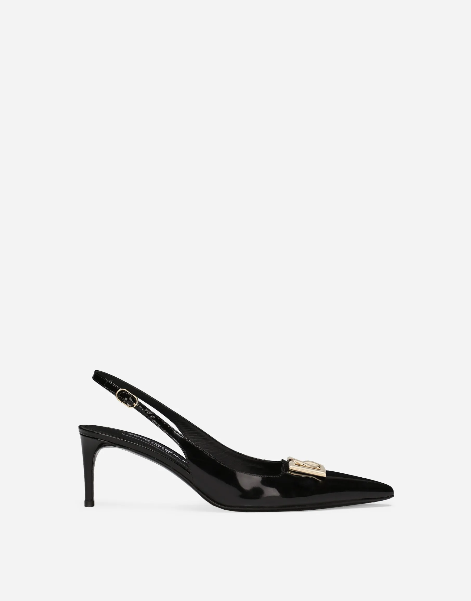 Polished calfskin slingbacks