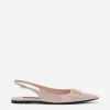 Polished calfskin slingbacks