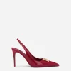 Polished calfskin slingbacks