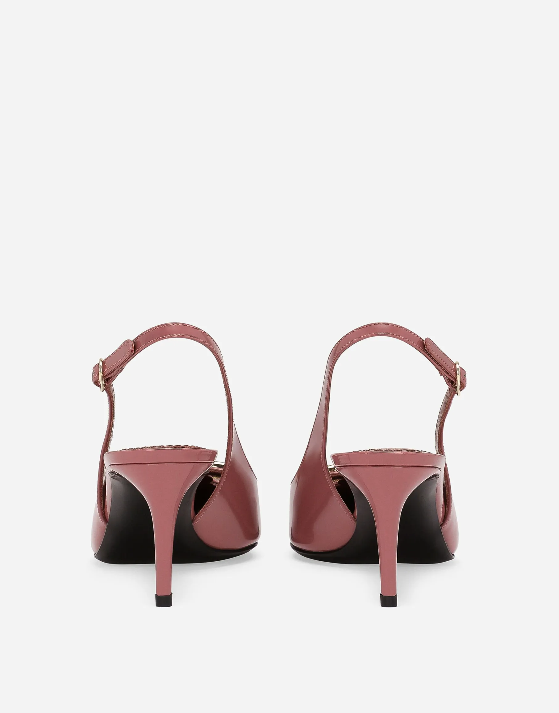 Polished calfskin slingbacks
