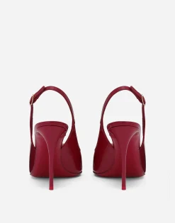 Polished calfskin slingbacks
