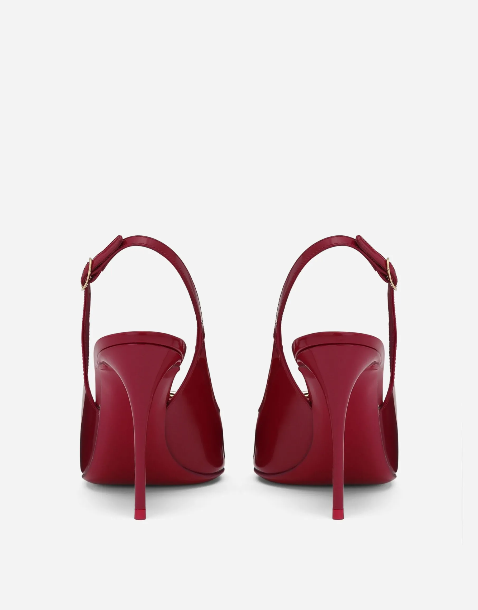Polished calfskin slingbacks