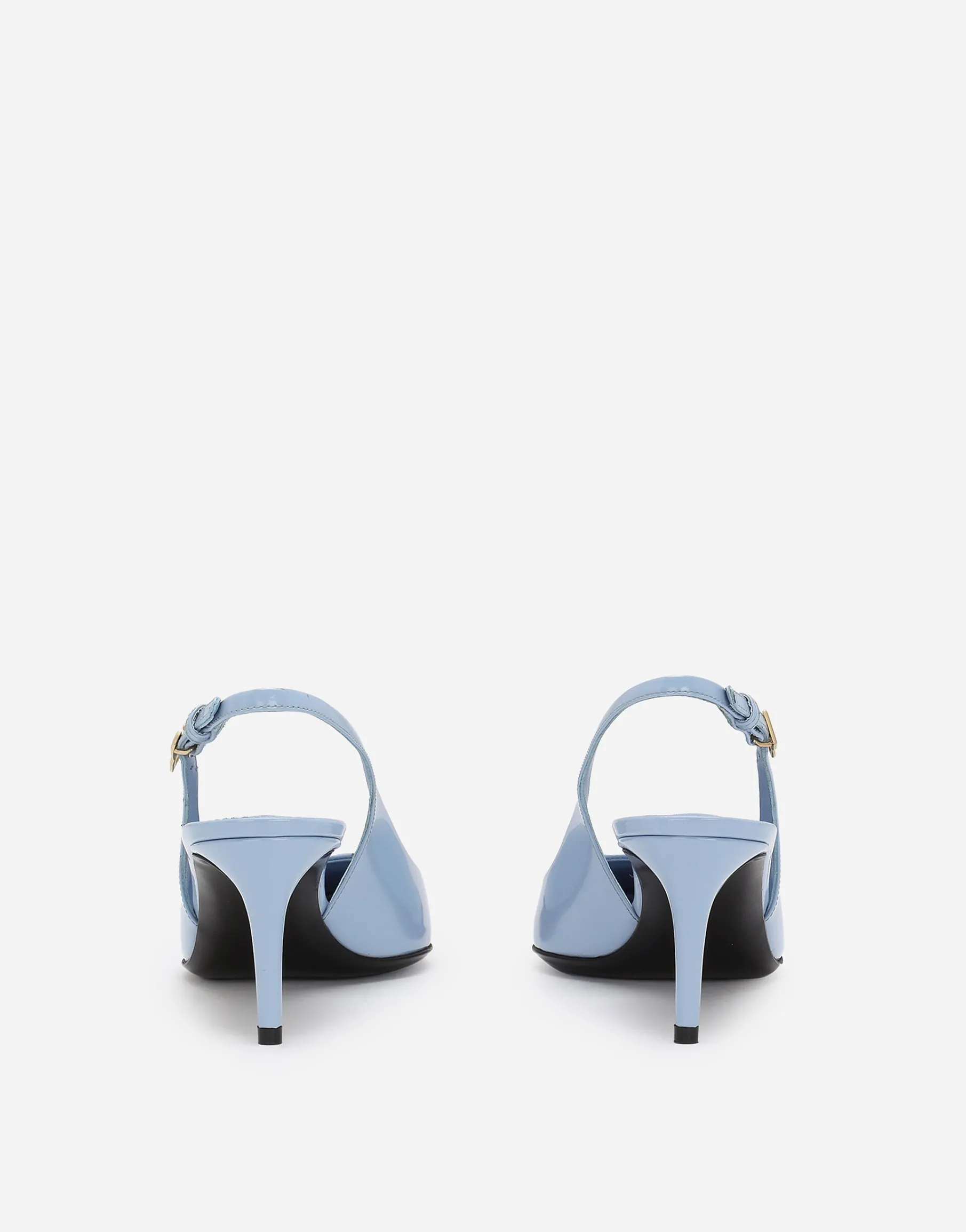 Polished calfskin slingbacks