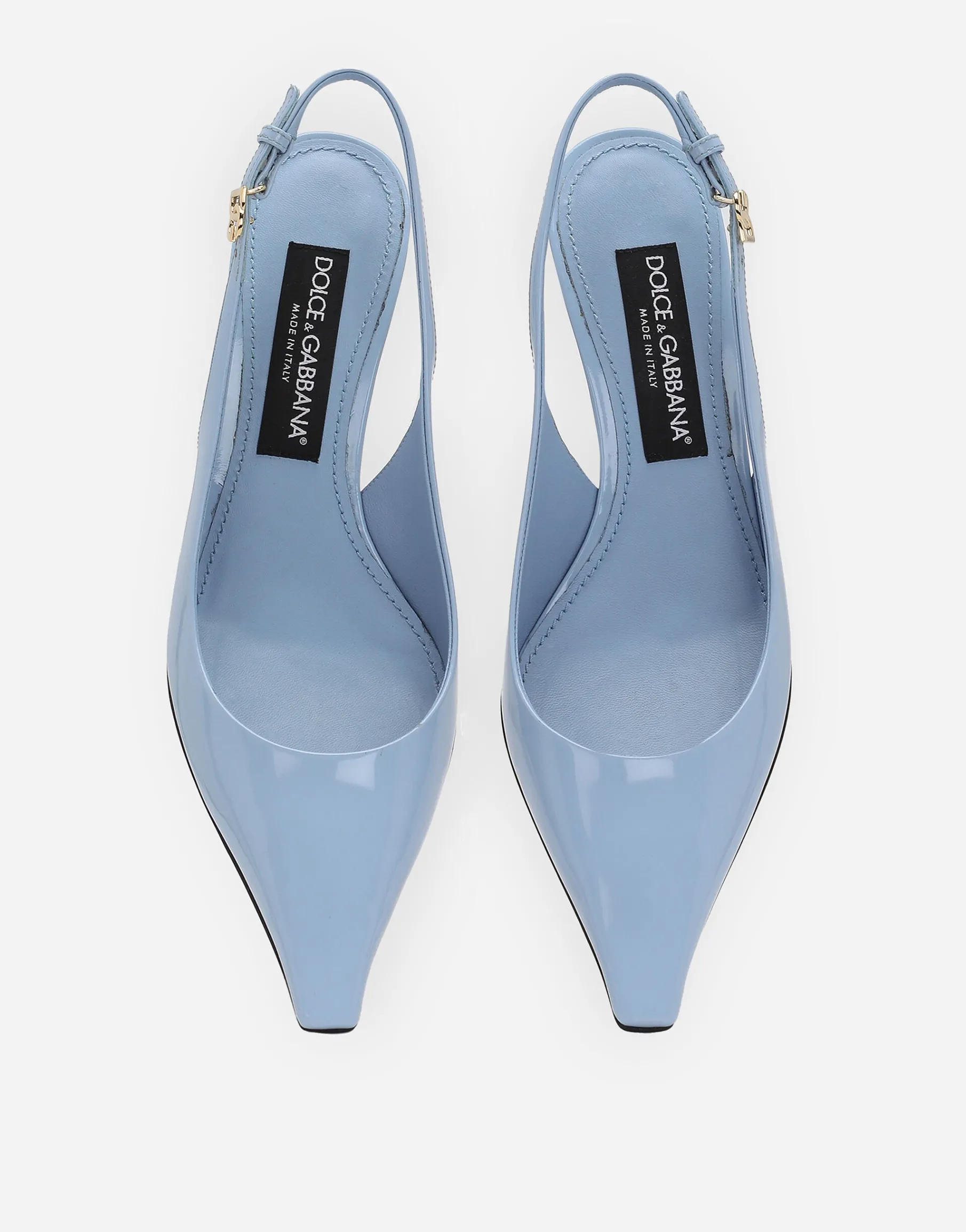 Polished calfskin slingbacks