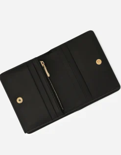 Polished calfskin wallet with leopard print