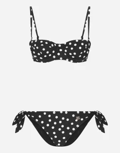 Polka-dot balconette bikini