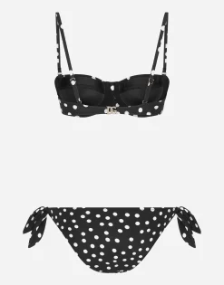 Polka-dot balconette bikini