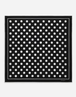 Polka-dot cotton scarf (90x90)
