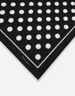 Polka-dot cotton scarf (90x90)