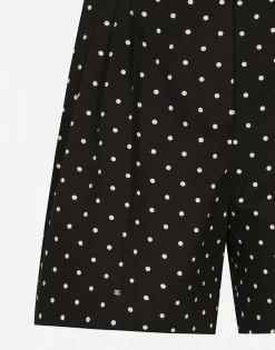 Polka-dot cotton shorts