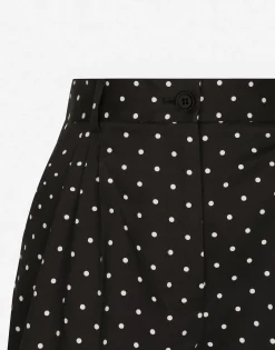 Polka-dot cotton shorts