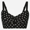 Polka-dot marquisette corset top