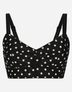 Polka-dot marquisette corset top