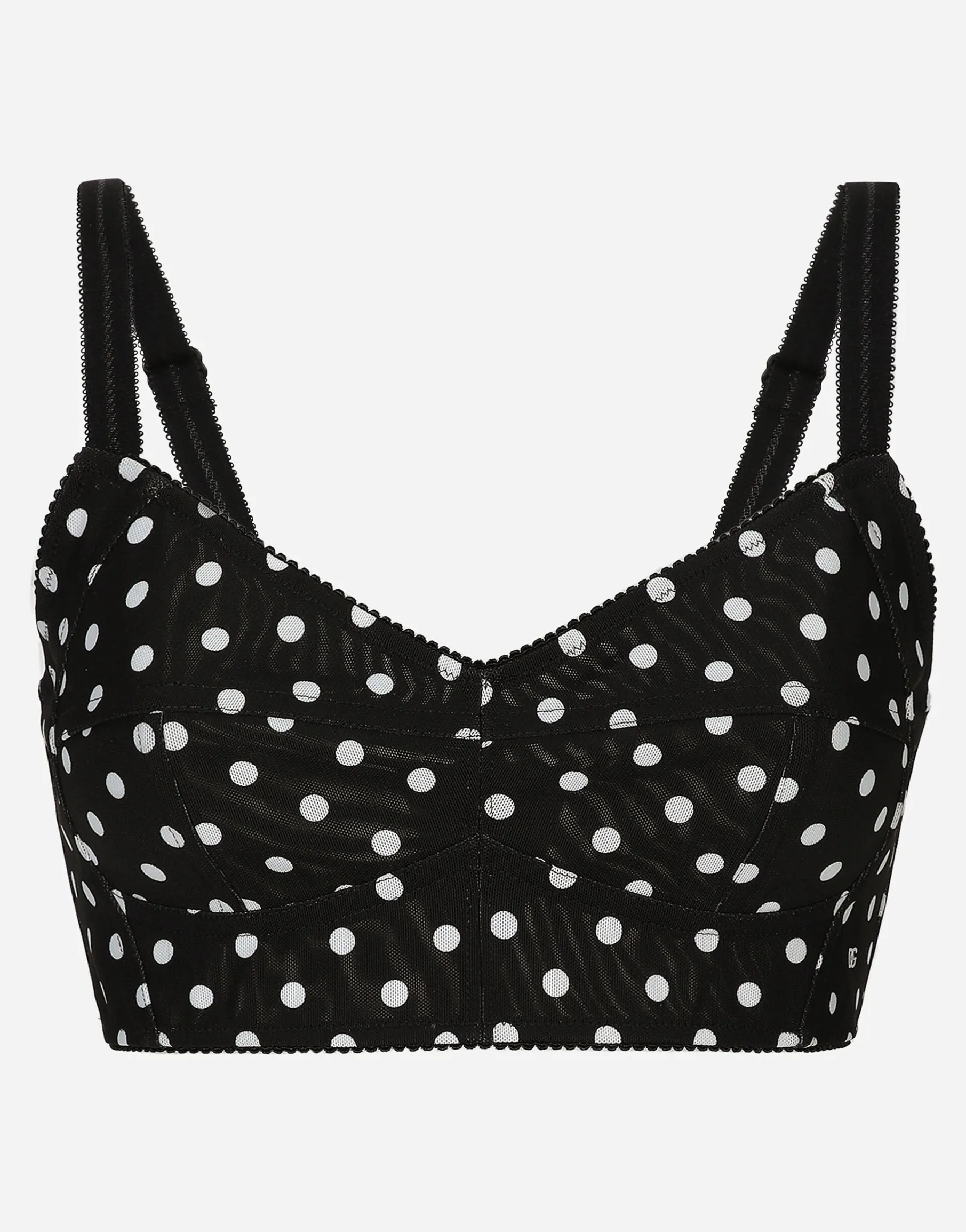 Polka-dot marquisette corset top