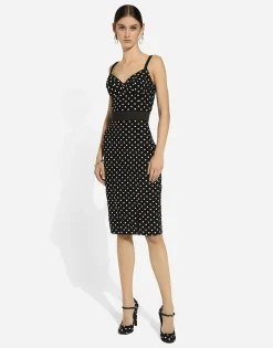 Polka-dot marquisette corset top