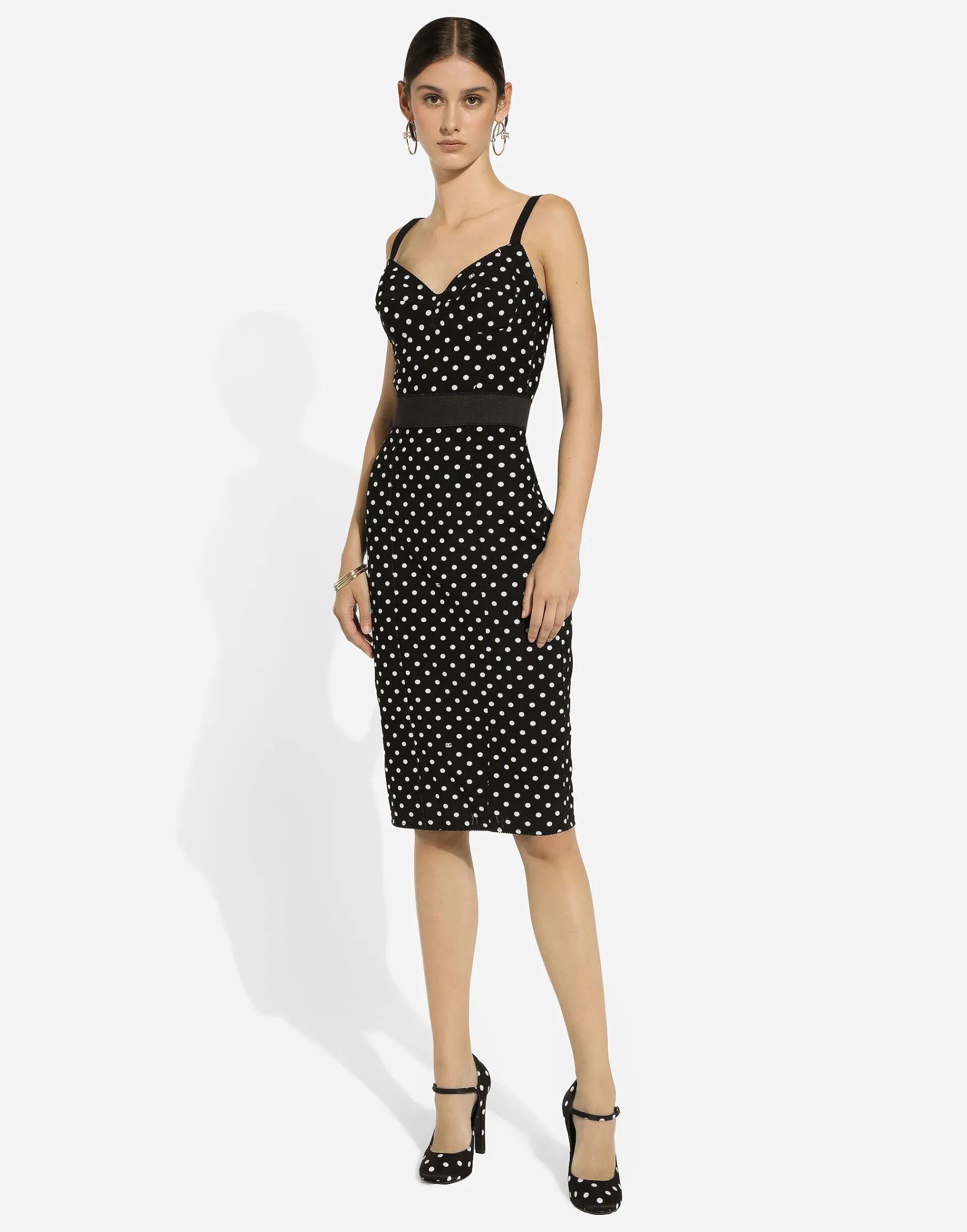 Polka-dot marquisette corset top