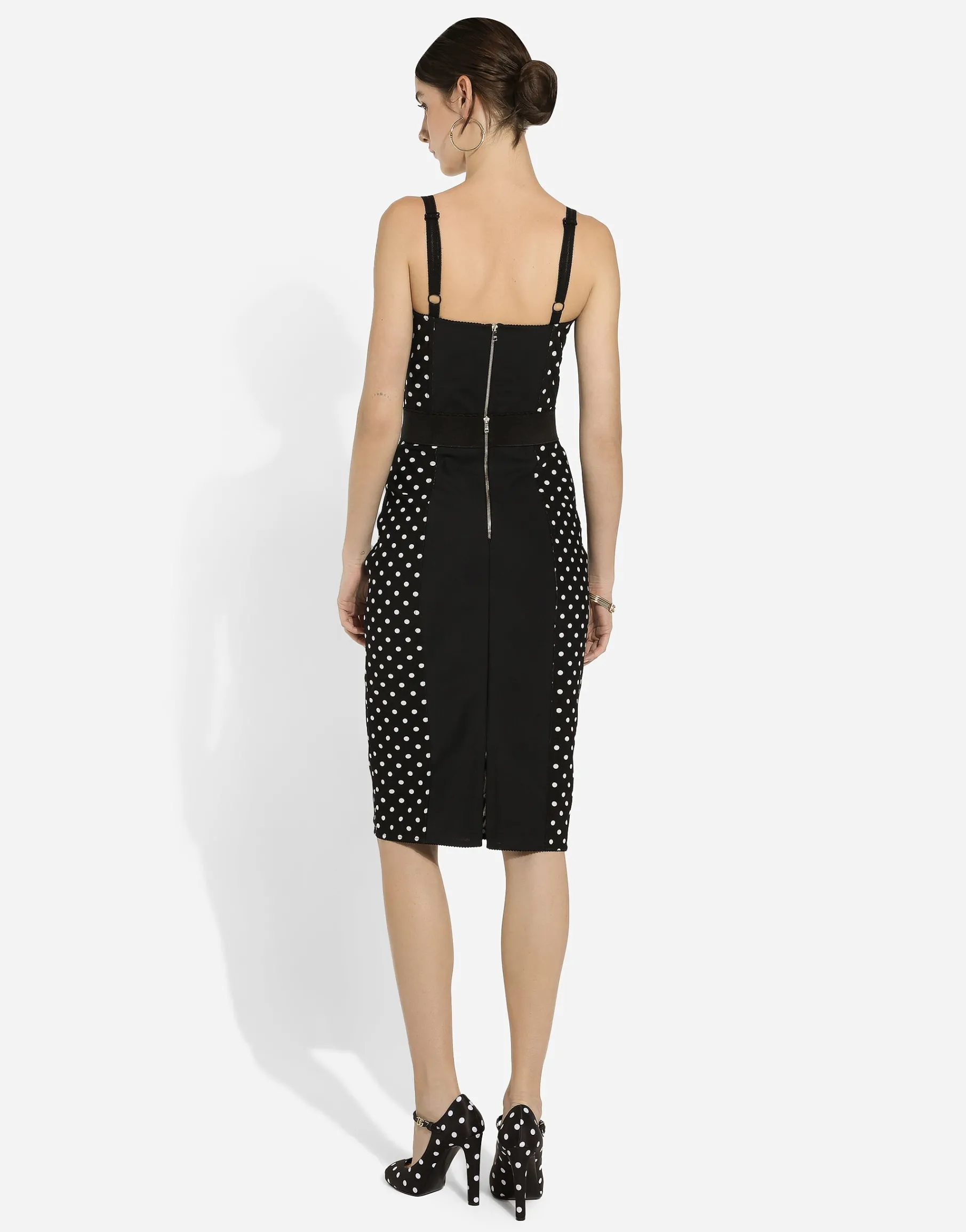 Polka-dot marquisette corset top