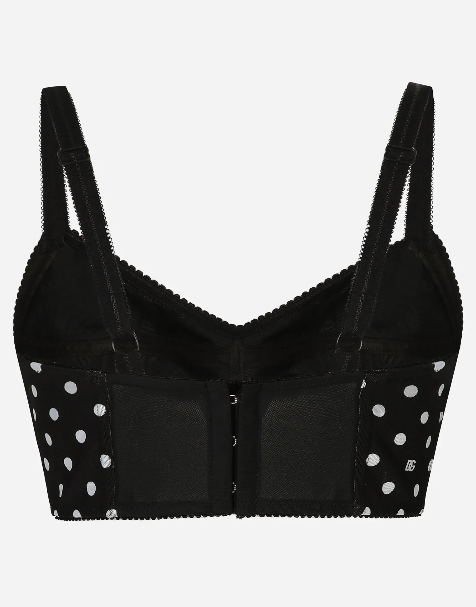 Polka-dot marquisette corset top