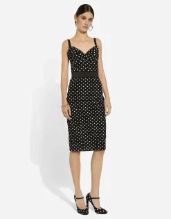 Polka-dot marquisette corset top