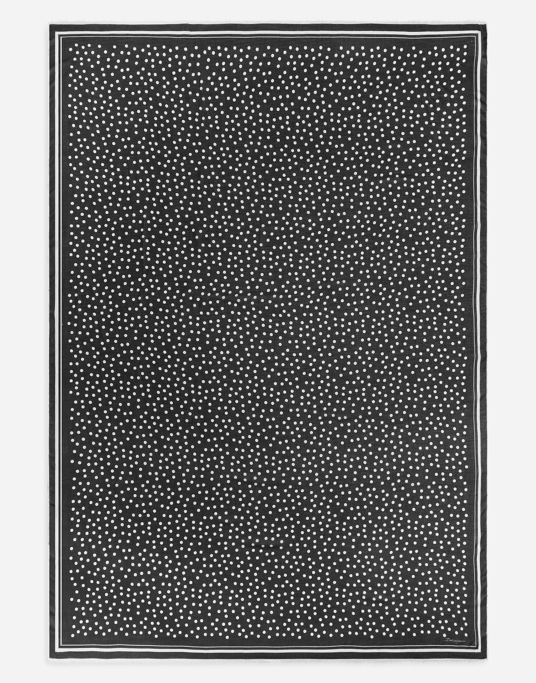 Polka-dot modal and cashmere scarf