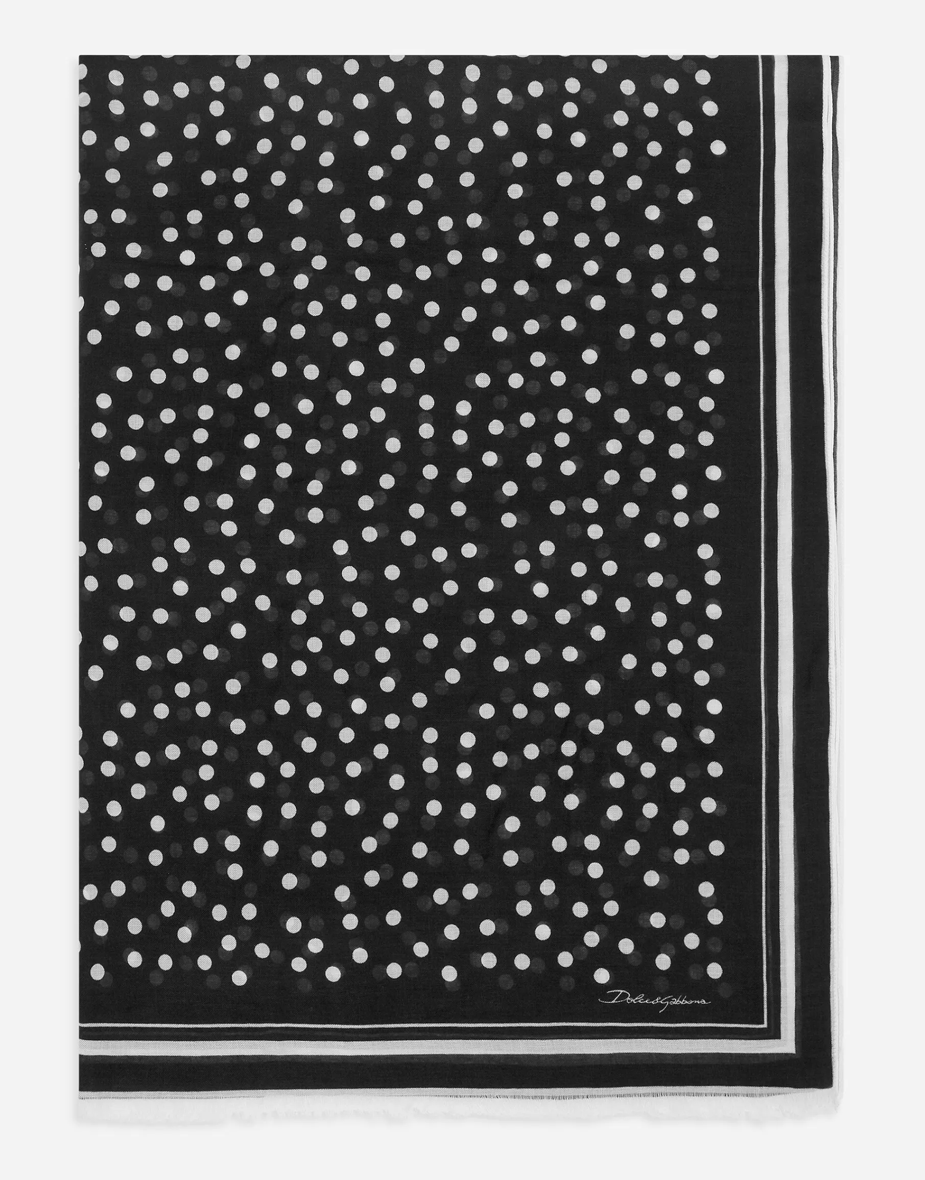 Polka-dot modal and cashmere scarf