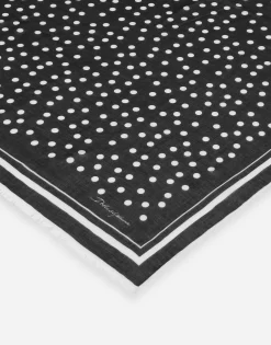 Polka-dot modal and cashmere scarf