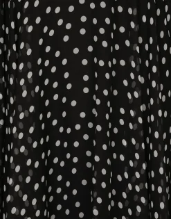 Polka-dot one-shoulder chiffon dress