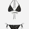 Polka-dot triangle bikini