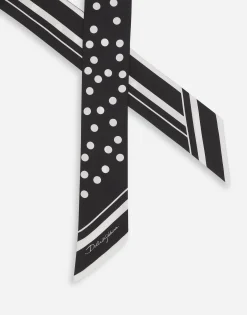 Polka-dot twill headscarf