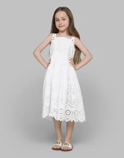 Poplin and broderie anglaise dress