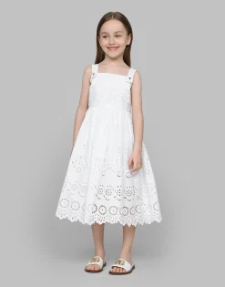 Poplin and broderie anglaise dress