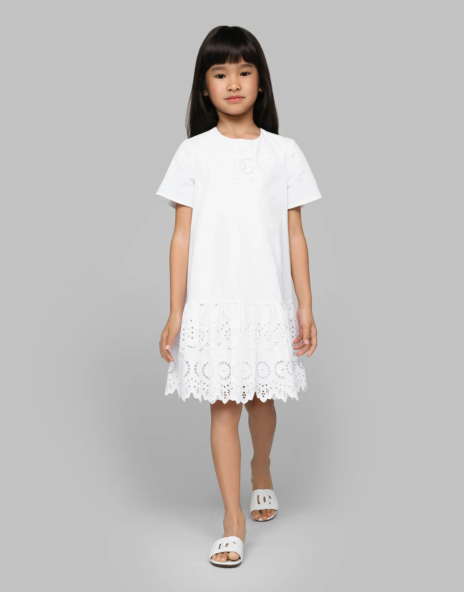 Poplin dress with DG logo