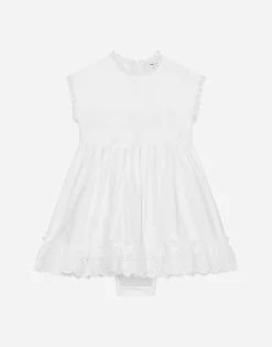 Poplin dress with Dolce&Gabbana logo