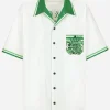 Poplin Hawaiian shirt with majolica print