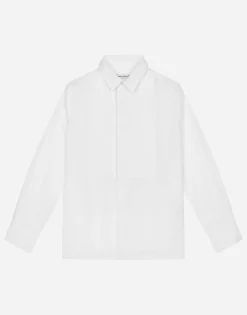 Poplin jacquard tuxedo shirt with DG logo