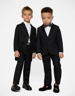 Poplin jacquard tuxedo shirt with DG logo