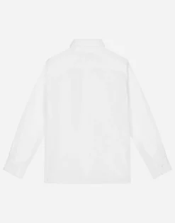 Poplin jacquard tuxedo shirt with DG logo
