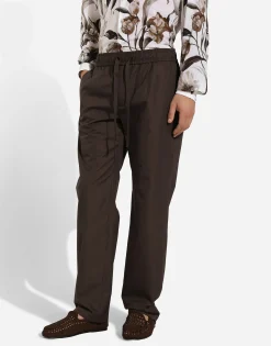 Poplin jogging pants